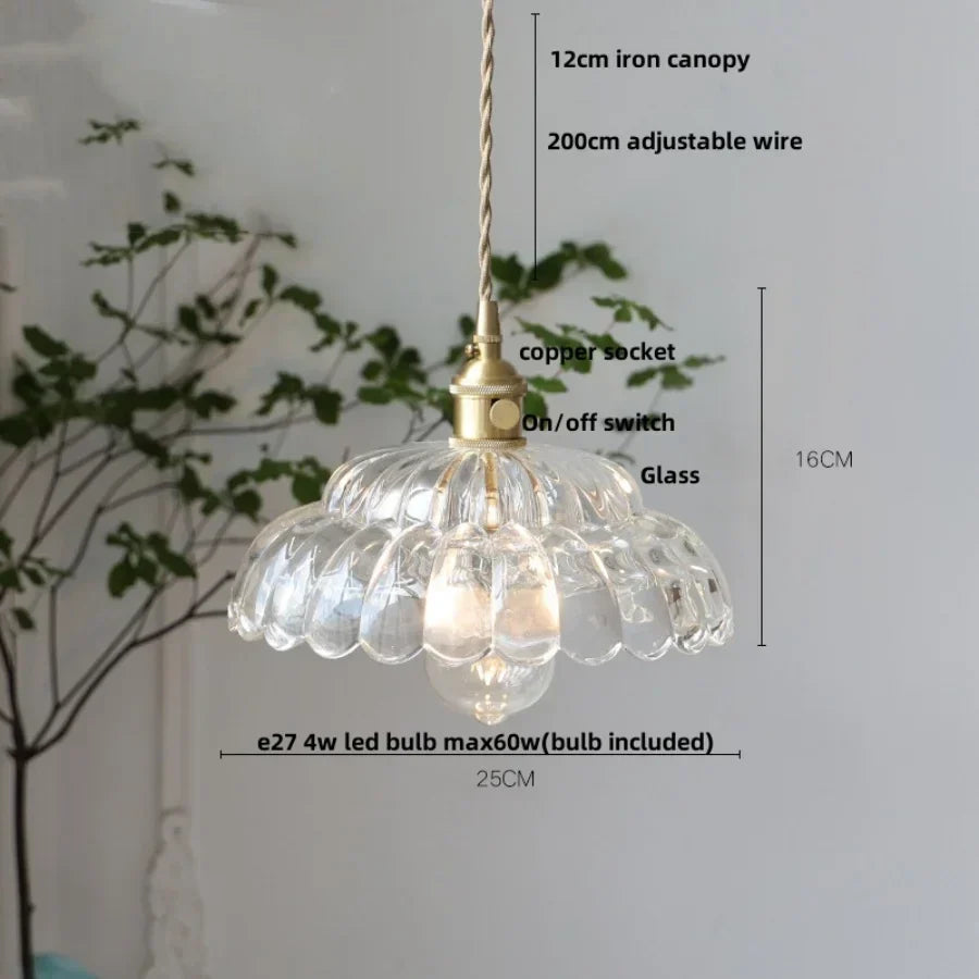 DecorBites™ Clear Glass Nordic Pendant Light Fixture: Modern Simple Hanging Lamp
