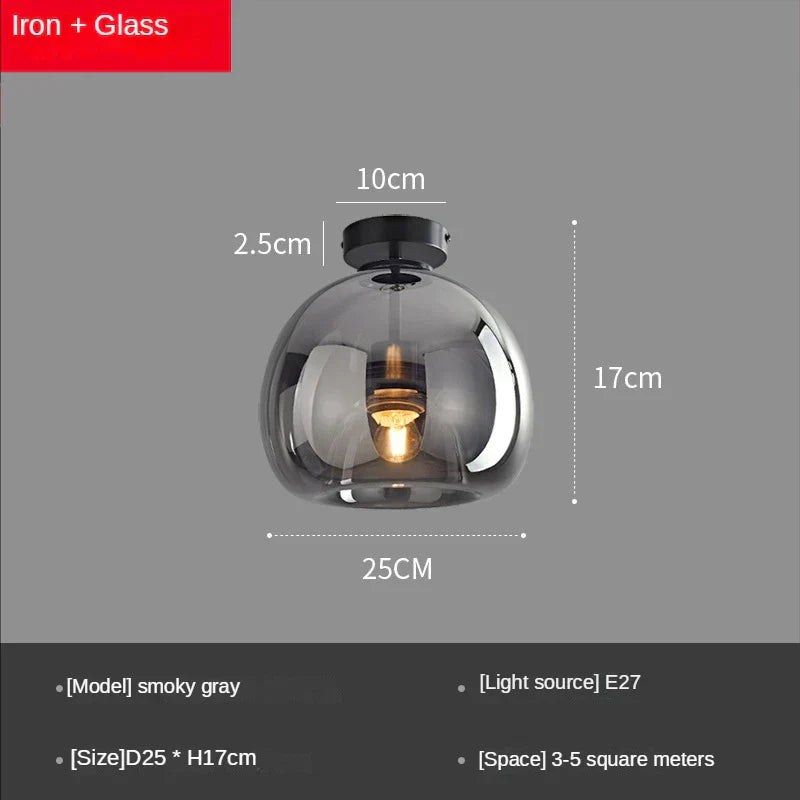 DecorBites™ Glass Ball LED Ceiling Light: Modern Nordic Living Room Bedroom Kitchen Interior Decor