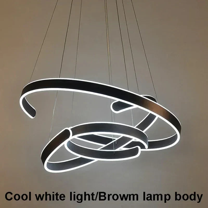 DecorBites™ Geometric Circle Rings LED Pendant Light Fixture