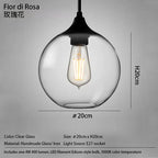 Handmade Glass Nordic Pendant Light With Chrome Finish