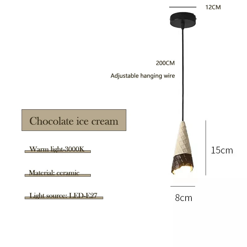 Ceramic Ice Cream Pendant Light for Nursery & Kids Room