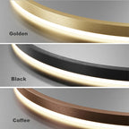 Minimalist Brushed Ring Pendant Light in Gold and Black