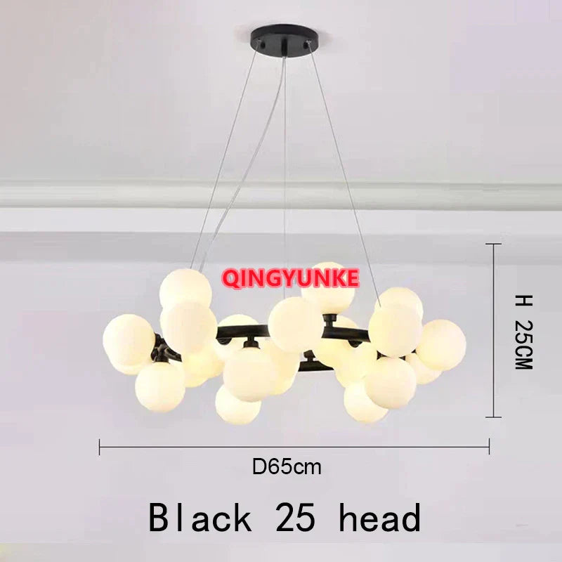 DecorBites™ Glass Ball Chandelier for Living Room - Modern Nordic Kitchen Island Ceiling Light