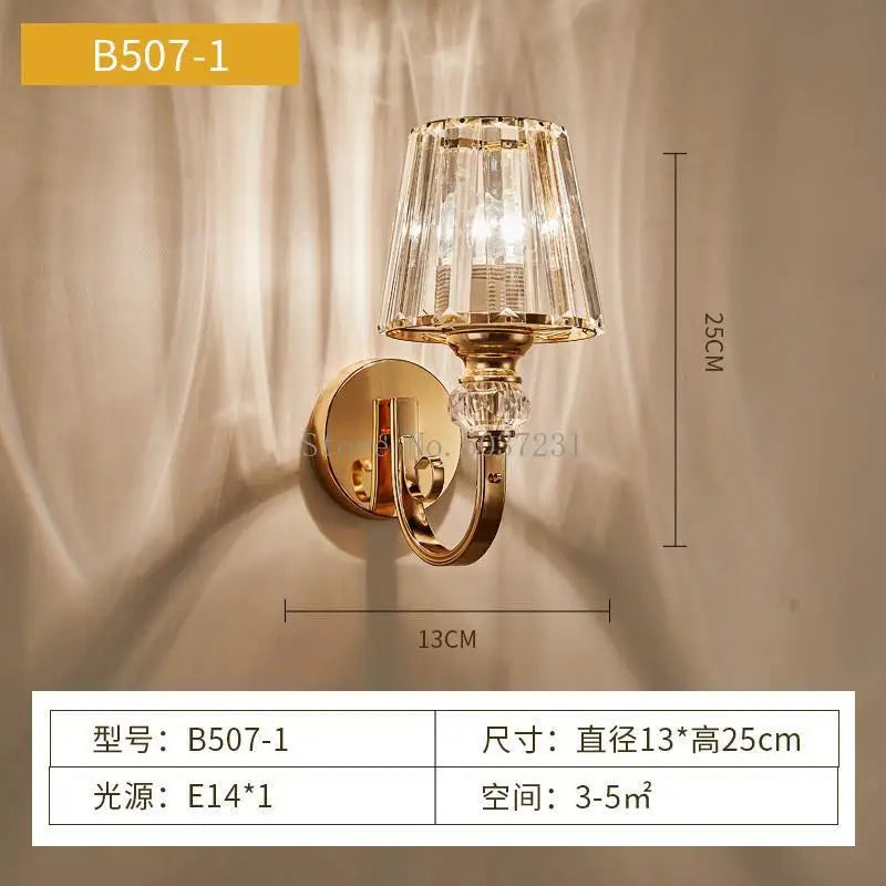 DecorBites™ Crystal Glass Wall Lamp for Bedroom Living Room Staircase