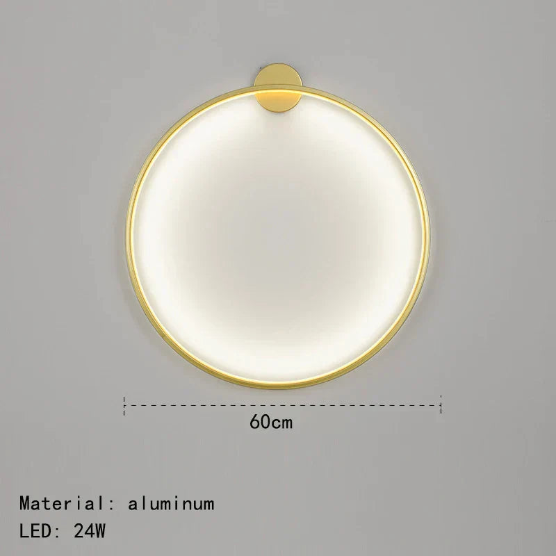 DecorBites™ مصباح حائط LED ذهبي أسود على شكل حلقة لغرفة المعيشة وغرفة النوم