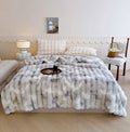 DecorBites™ Gradient Grey Cashmere Fleece Winter Blanket