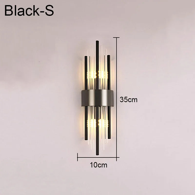 DecorBites™ Crystal Wall Lamp: Elegant LED Indoor Lighting for Living Room, Bedroom, Hotel, and TV Background