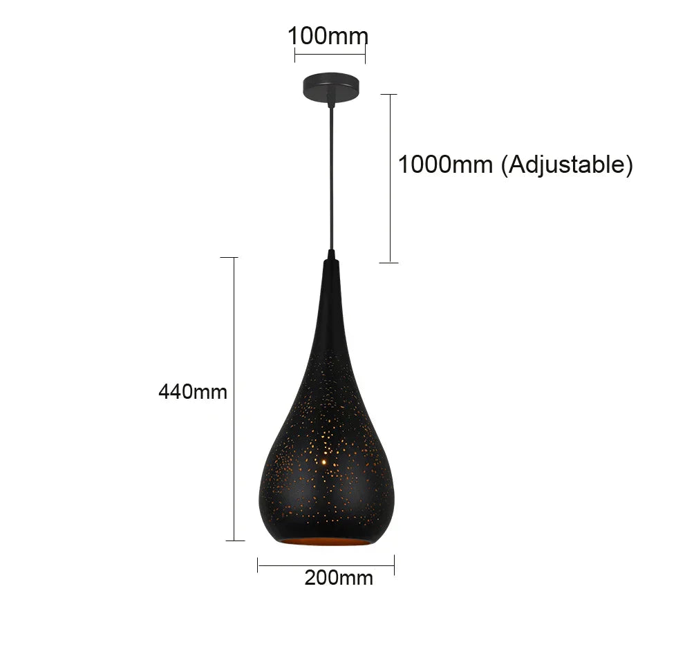 DecorBites™ Iron Hollow Droplight for Dining Room, Bar, Kitchen, and Clothing Store
