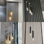 Modern Long Double Spotlight Pendant Light in Black/Gold