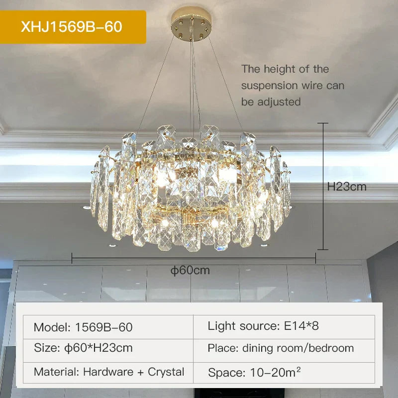 DecorBites™ Crystal LED Chandelier for High-end Living Spaces