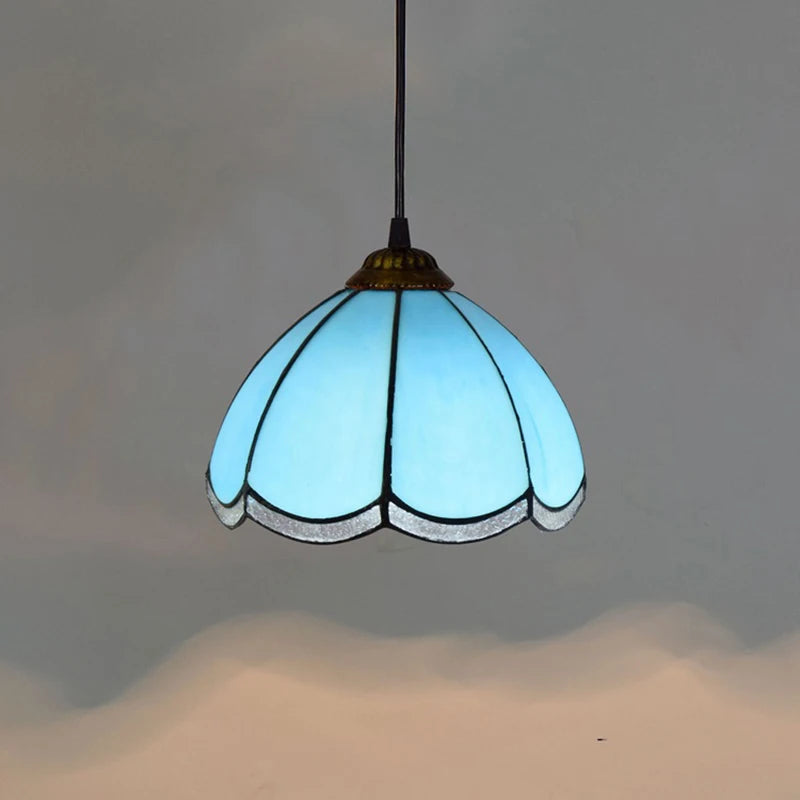 European Stained Glass Pendant Light, 20cm