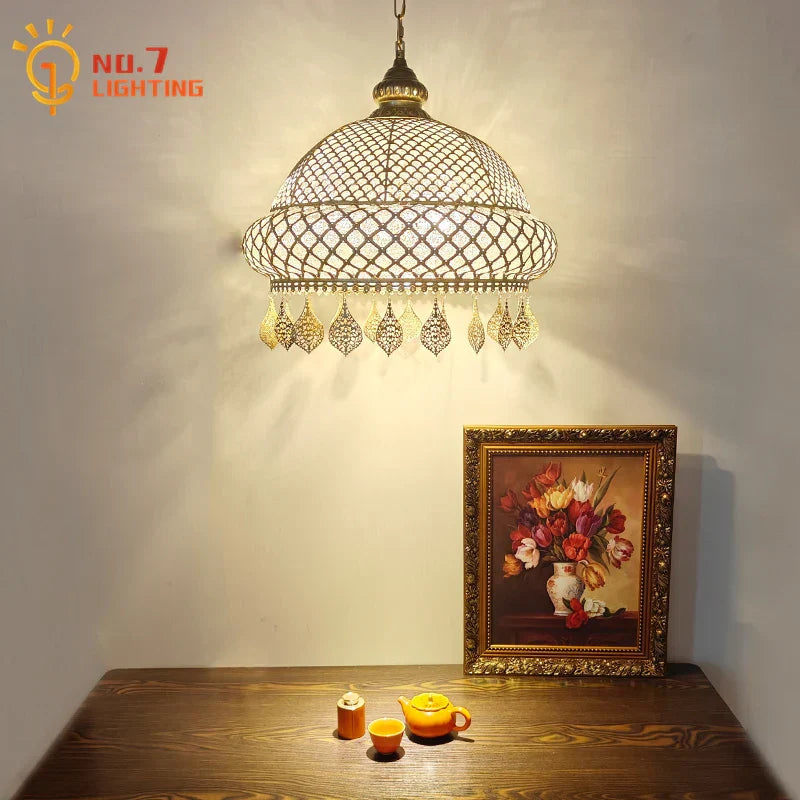 DecorBites™ Gold Lustre Iron Art Pendant Lights LED E27, Exotic Design for Home, Restaurant, Bar