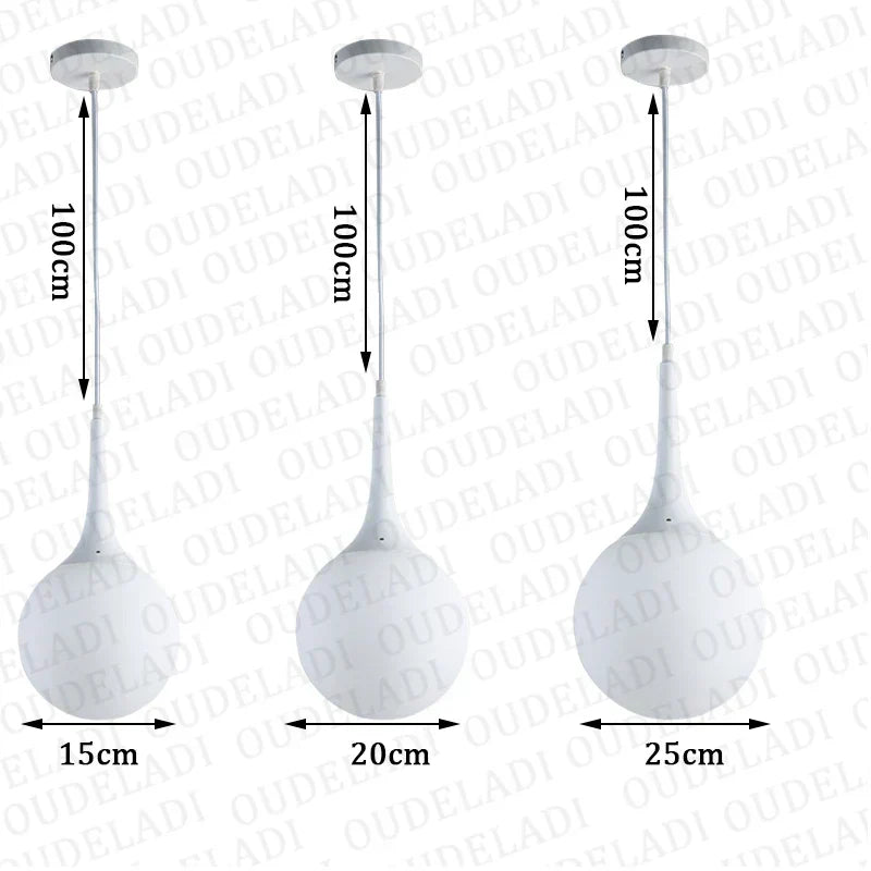 DecorBites™ Glass Ball Pendant Lamp - Modern Nordic LED Lighting for Living Room & Store