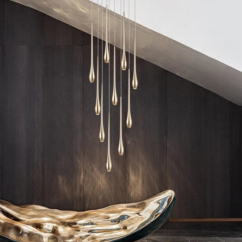 DecorBites™ Gold-Plated LED Chandelier for Luxury Living Room and Restaurant