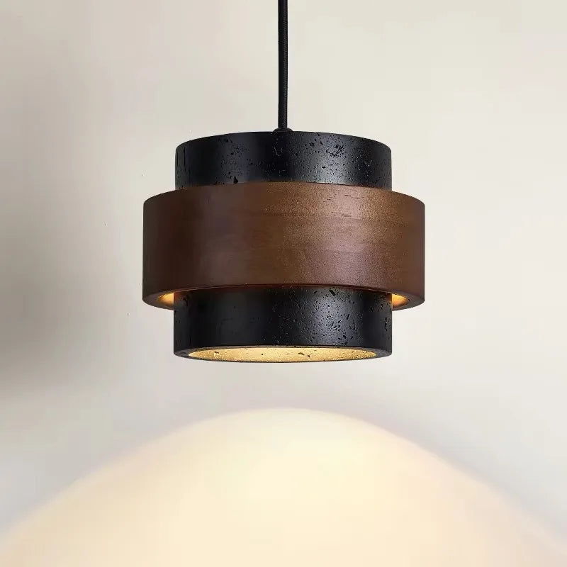 Japanese Wabi Sabi Stone Pendant Light in White or Gray