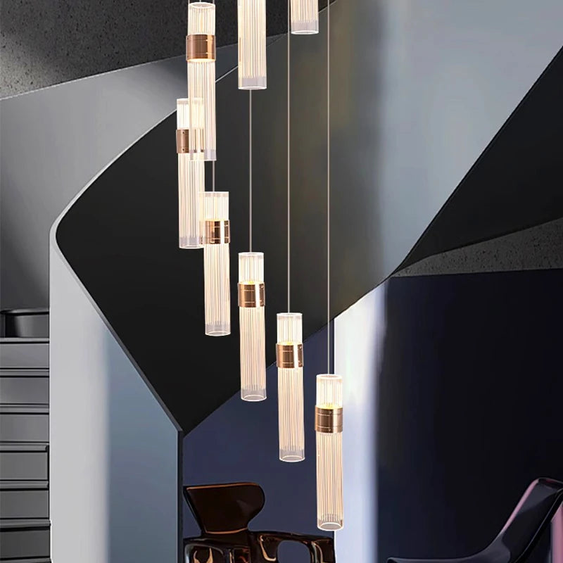 Nordic Multi-Light Iron And Acrylic Pendant Light