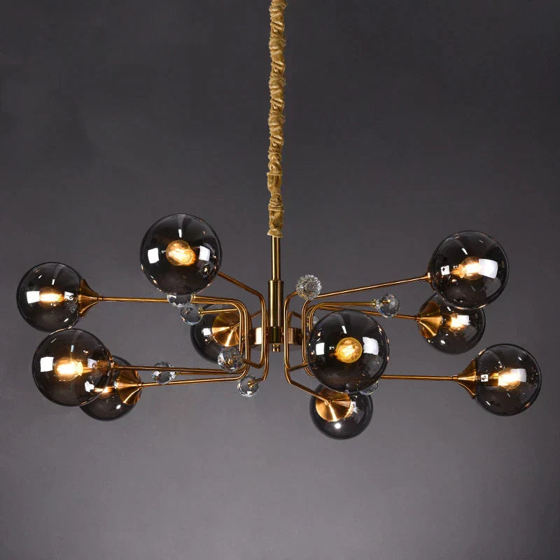 DecorBites™ Glass Bubble Chandelier: Luxury LED Glass Ball Suspension Lamp for Living Room, Bedroom, and Shop