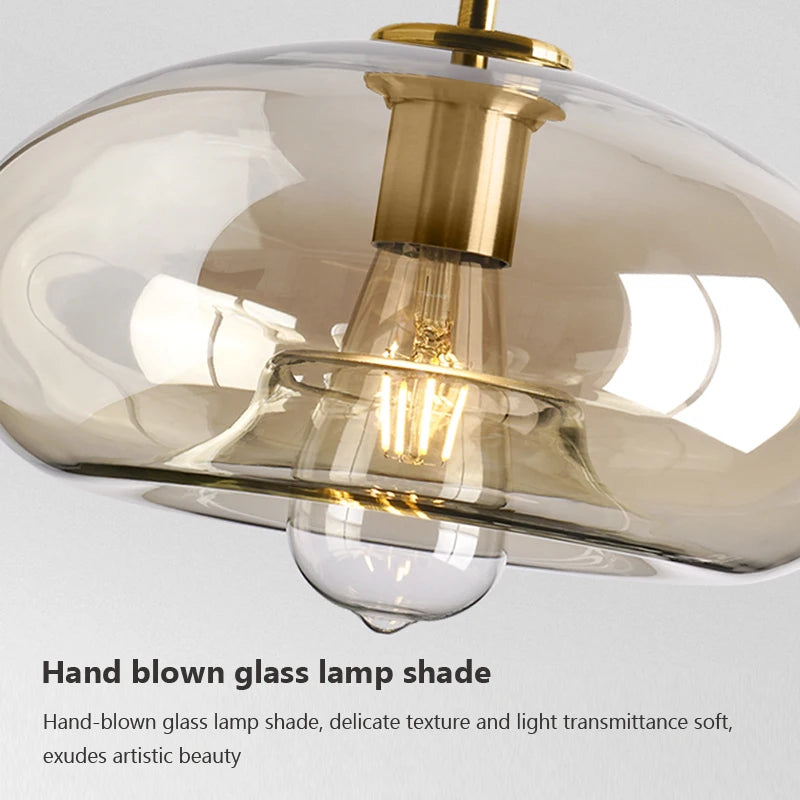Nordic Glass Loft Pendant Light With Iron Finish