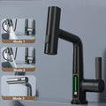 DecorBites™ Digital Display Waterfall Basin Faucet with Temperature Control and Lift Sprayer