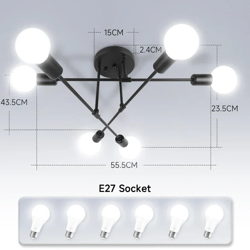 DecorBites™ ثريا سقف LED معلقة لغرفة المعيشة والمطبخ وديكور المنزل