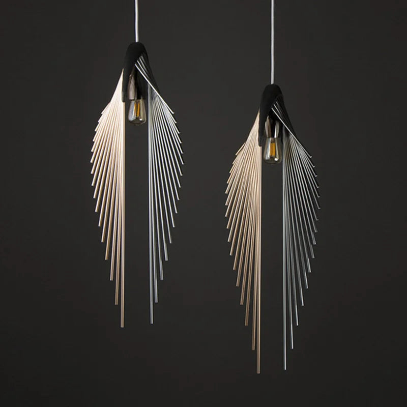 DecorBites™ ثريا ليد بتصميم أوراق الشجر، مصباح تعليق عصري بسيط للديكور المنزلي
