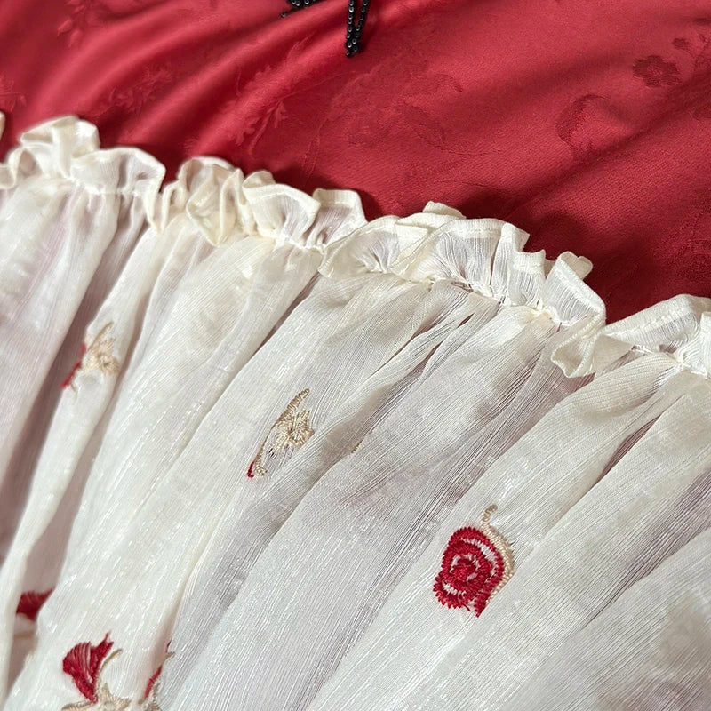 DecorBites™ Egyptian Cotton Lace Ruffles Wedding Bedding Set 4-Piece Luxe Collection