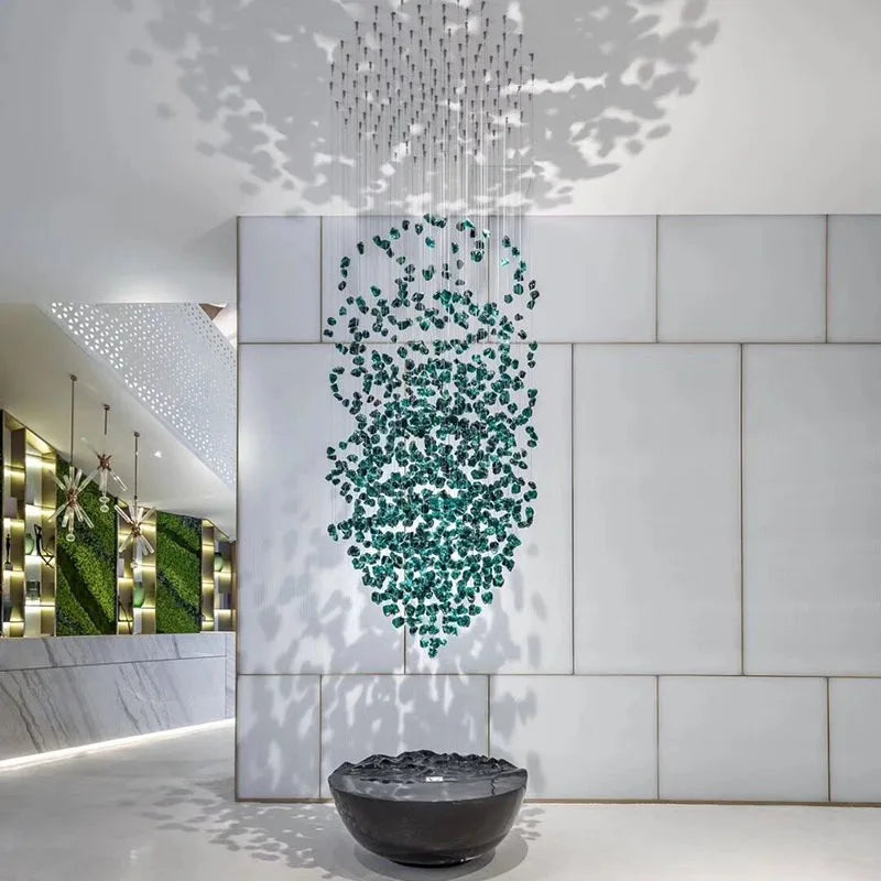 DecorBites™ ثريا كريستالية فاخرة: إضاءة LED حديثة للدرج والردهة بتصميم ممر طويل