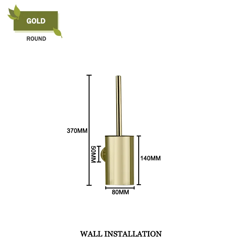 DecorBites™ Gold Toilet Brush Set with Wall Mount Holder