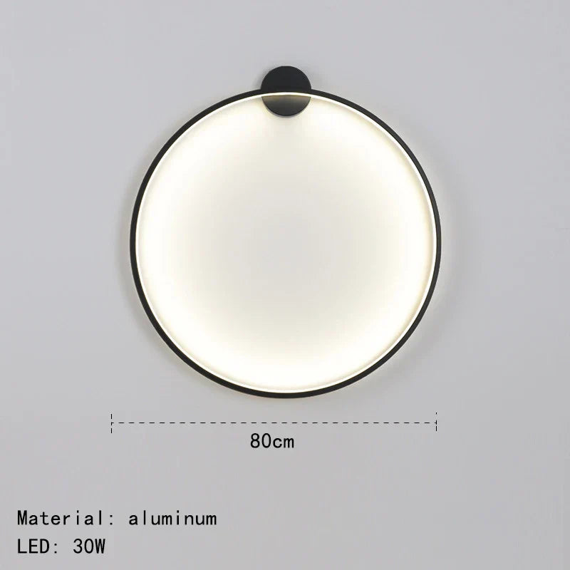 DecorBites™ مصباح حائط LED ذهبي أسود على شكل حلقة لغرفة المعيشة وغرفة النوم