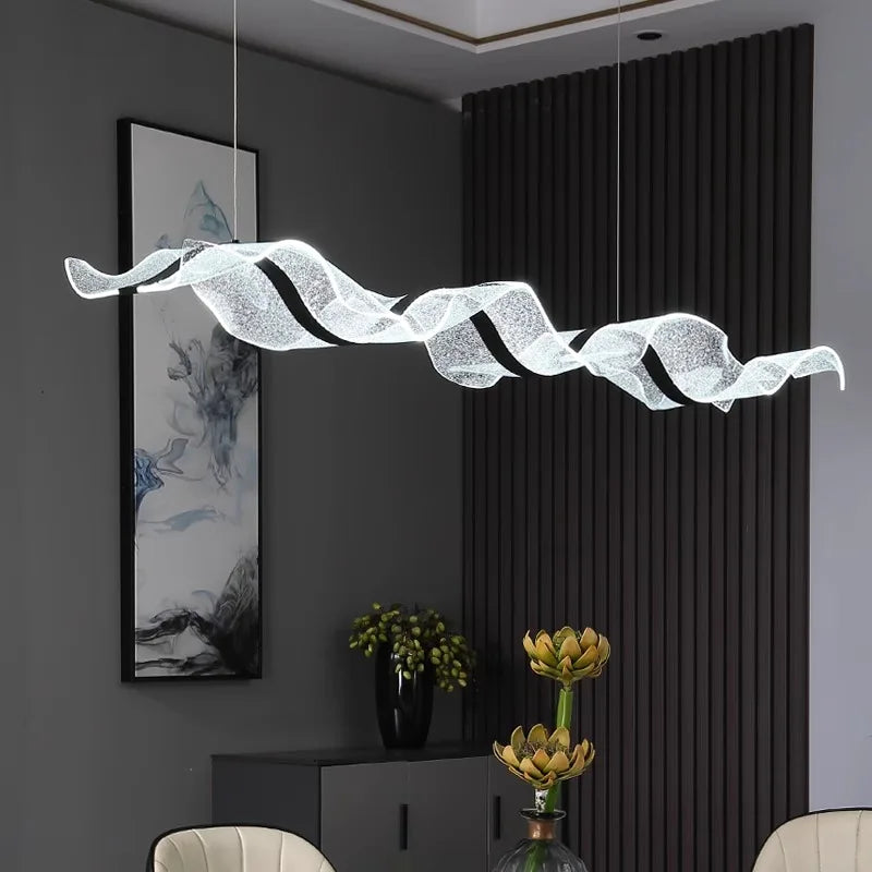 Modern Linear Alloy Pendant Light Chandelier