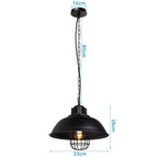 Vintage Black Metal Dome Pendant Light