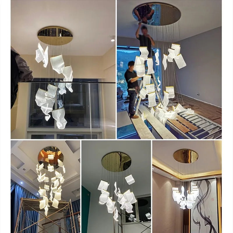 ثريا سقف بمصابيح LED موجهة من DecorBites™، تصميم عصري ومبتكر لإضاءة ديكور المنزل