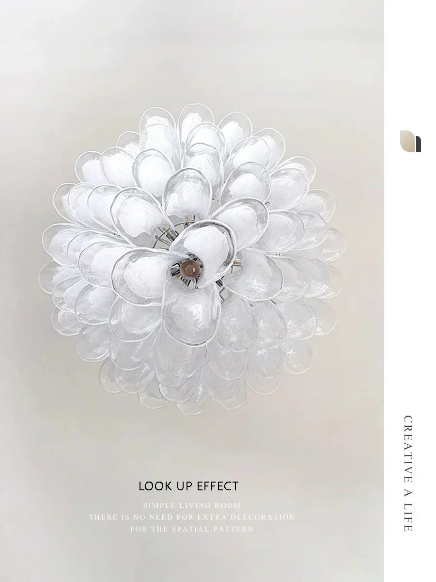 DecorBites™ French White Glass Pendant Lights: Luxury LED Hanging Lamps for Living & Dining Rooms
