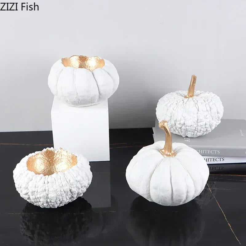 DecorBites™ Gold Pumpkin Resin Sculpture Ornaments Home Decor-Artistic Room Aesthetics