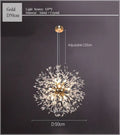 DecorBites™ ثريا الهندباء LED إضاءة كرة كريستال متلألئة للمطاعم وغرف المعيشة