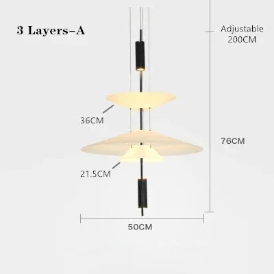 مصباح قلادة سقف أكريليك LED من DecorBites™ لإضاءة ديكور المنزل العصري