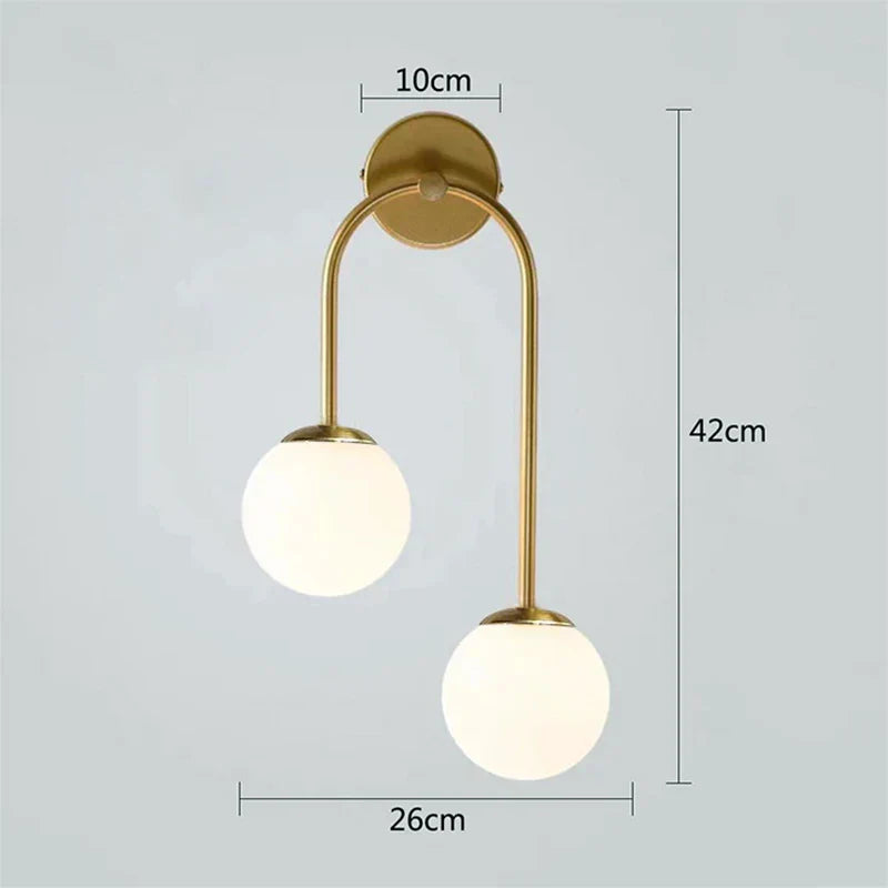 DecorBites™ Glass Ball LED Wall Lamp for Modern Living Room Decor