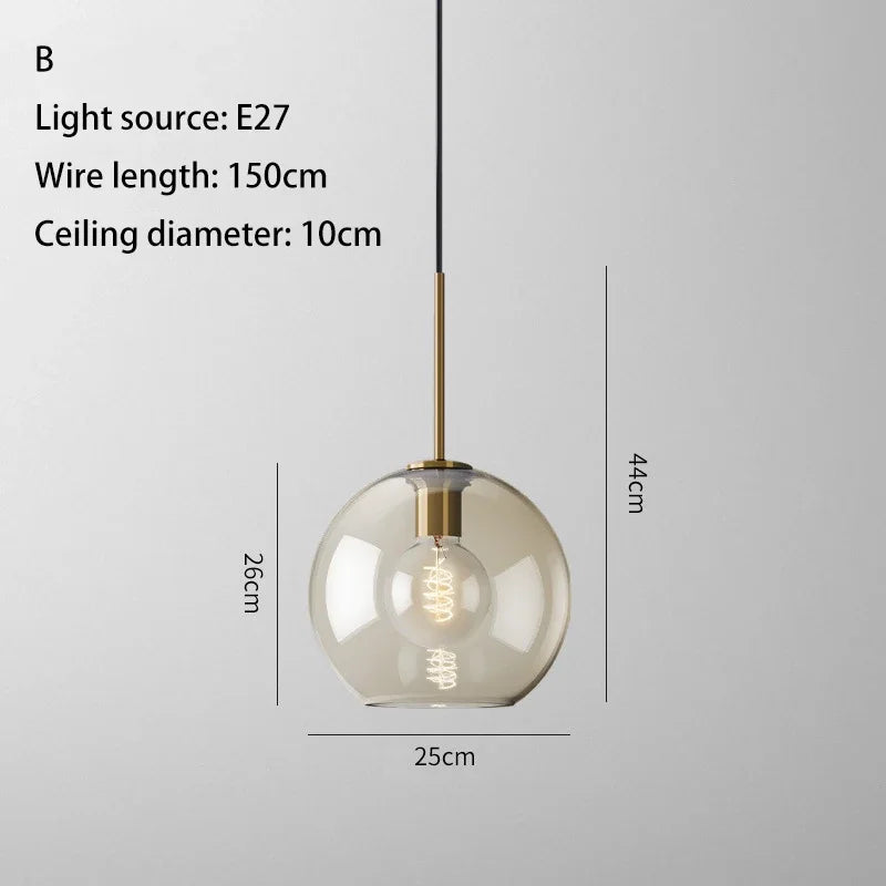 ثريا إضاءة معلقة زجاجية صناعية كلاسيكية DecorBites™ LED للمطاعم والمطابخ