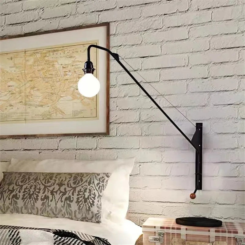 مصباح حائط بذراع متأرجح من أنابيب الديكور الصناعية DecorBites™ لديكور مطبخ علوي