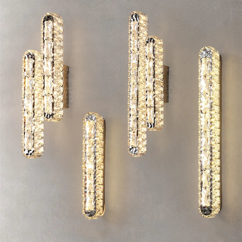 DecorBites™ Crystal LED Wall Lamp Silver Sconces | Modern Nordic Design for Bedroom and Dining Room