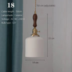 Japanese Ceramic Pendant Light With Copper Finish