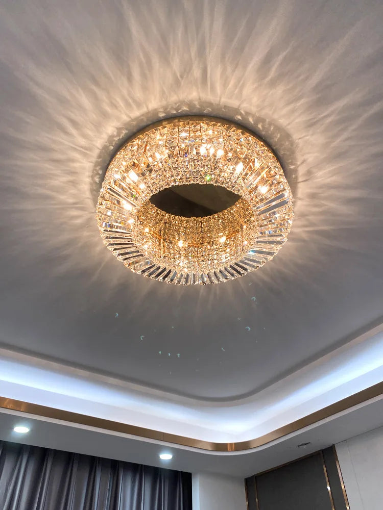 DecorBites™ Crystal LED Ceiling Lights Shiny Gold/Chrome Steel E14 Mount Fixtures