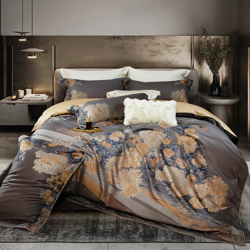 DecorBites™ 1500TC Egyptian Cotton Jacquard Bedding Set - Queen/King Size Linens