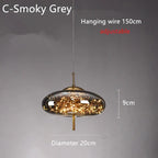 Nordic Star Glass Pendant Light With Long Cord