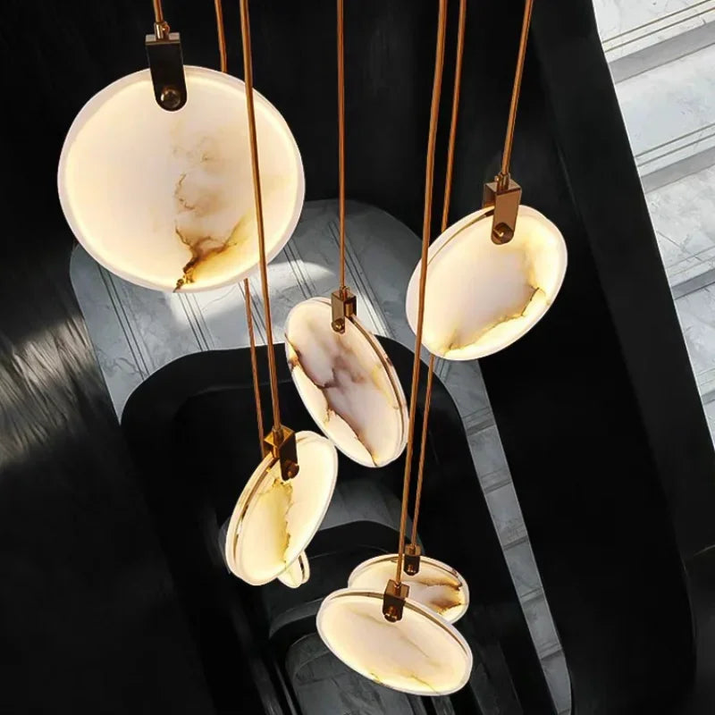 Modern White Marble Pendant Light