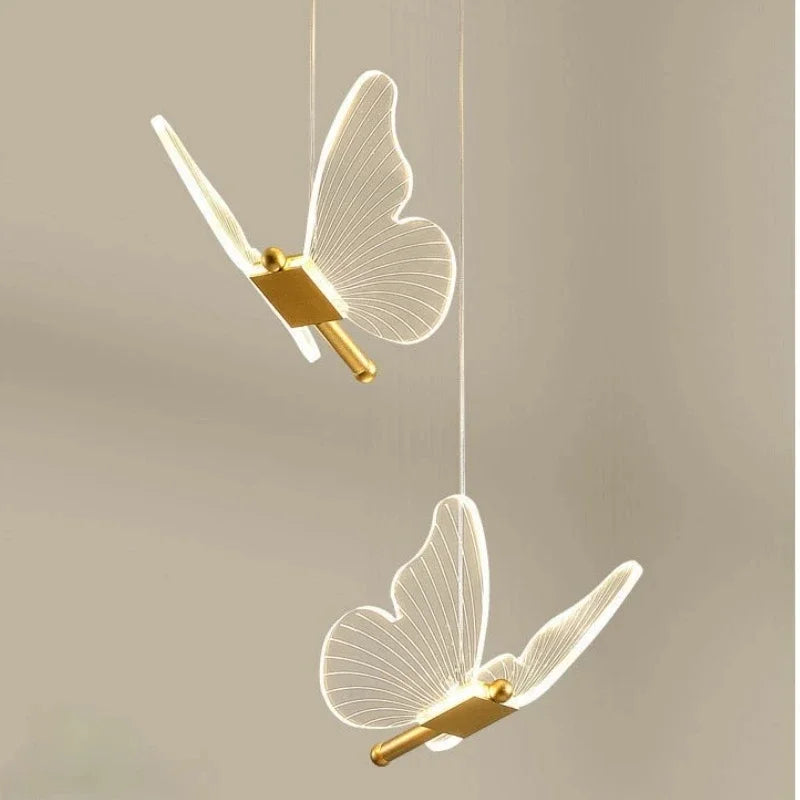 DecorBites™ ثريا الفراشة الأكريليك مصباح قلادة LED للإضاءة الداخلية المنزلية