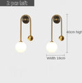 DecorBites™ Glass Ball LED Wall Lamp in Gold Iron for Modern Bedroom and Study Lighting