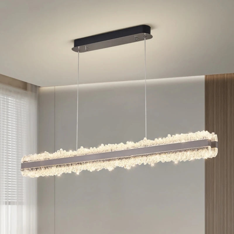 Nordic Linear Brushed Stainless Steel Pendant Light