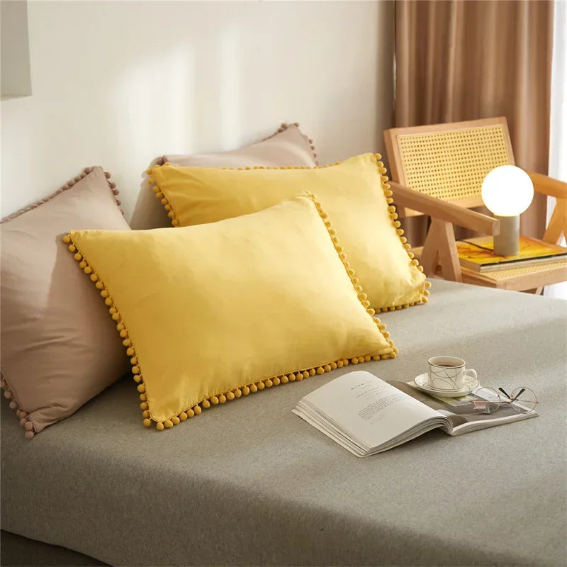 DecorBites™ Furball Tassel Duvet Cover Set - Luxury Bedding - King Queen Twin Full Sizes