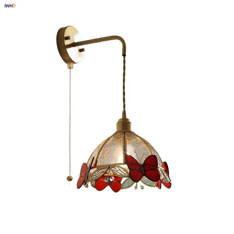 DecorBites™ Tiffany Butterfly Glass Wall Lamp with Adjustable LED Light